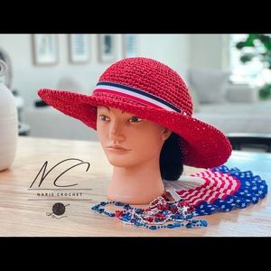 Sun hat for women. Summer hat hand woven